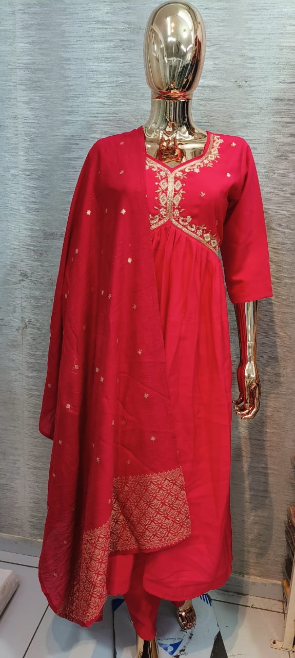 Virat Roman Silk Kurti With Bottom Dupatta catalog